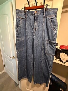Madewell Light Blue Wide Leg Denim Jeans plus size 33